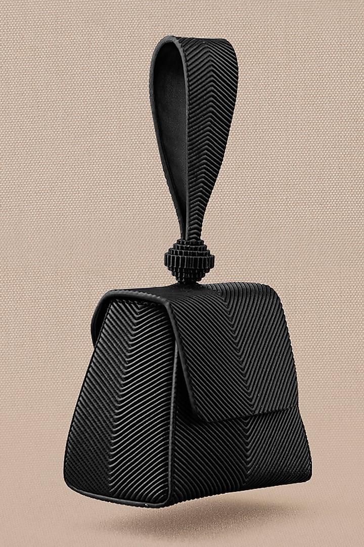 Black Faux Leather Wristlet Bag by AMPM Accessories at Pernia's Pop Up Shop