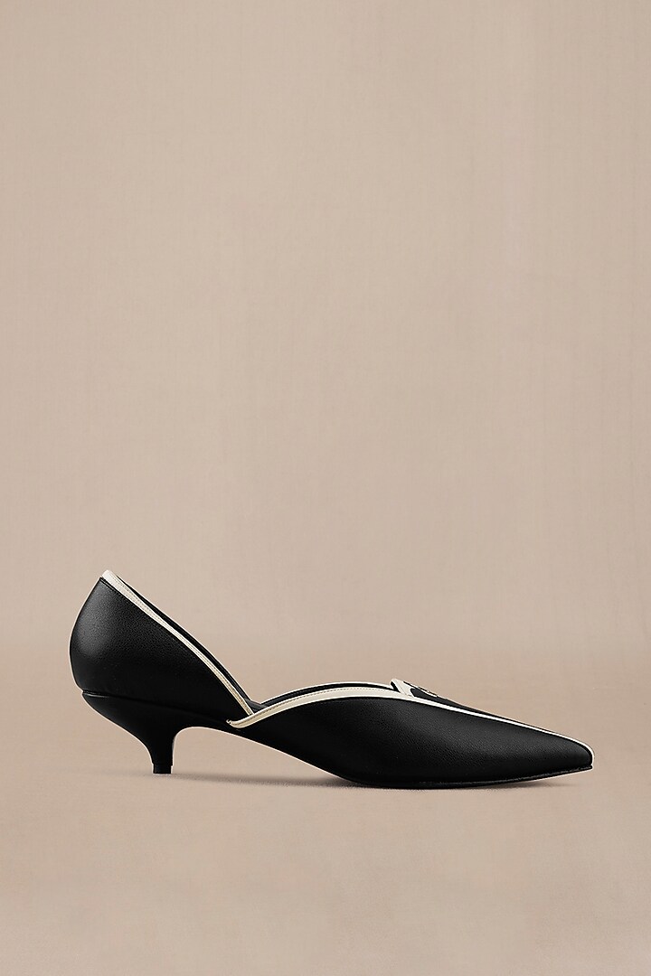 Black & White Faux Leather Heels by AMPM Accessories at Pernia's Pop Up Shop