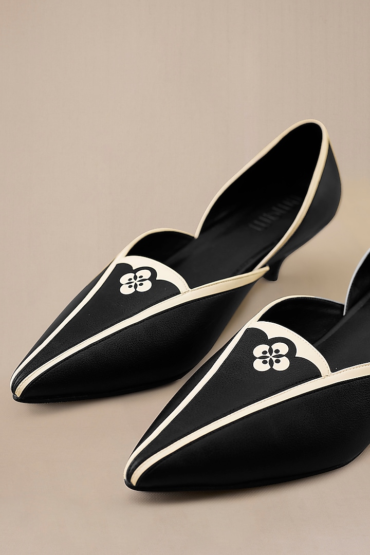 Black & White Faux Leather Heels by AMPM Accessories at Pernia's Pop Up Shop
