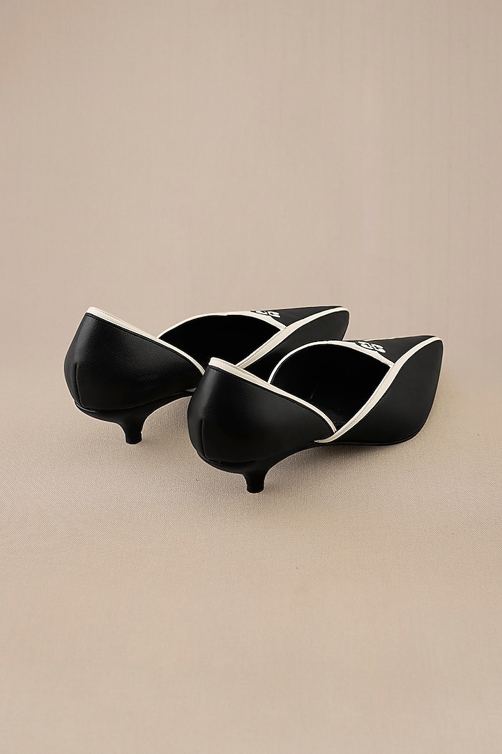 Black & White Faux Leather Heels by AMPM Accessories at Pernia's Pop Up Shop
