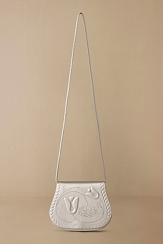 Silver Faux Leather Bag by AMPM Accessories