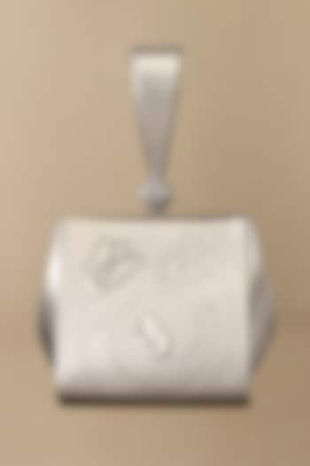 Silver Faux Leather Wristlet Bag by AMPM Accessories at Pernia's Pop Up Shop