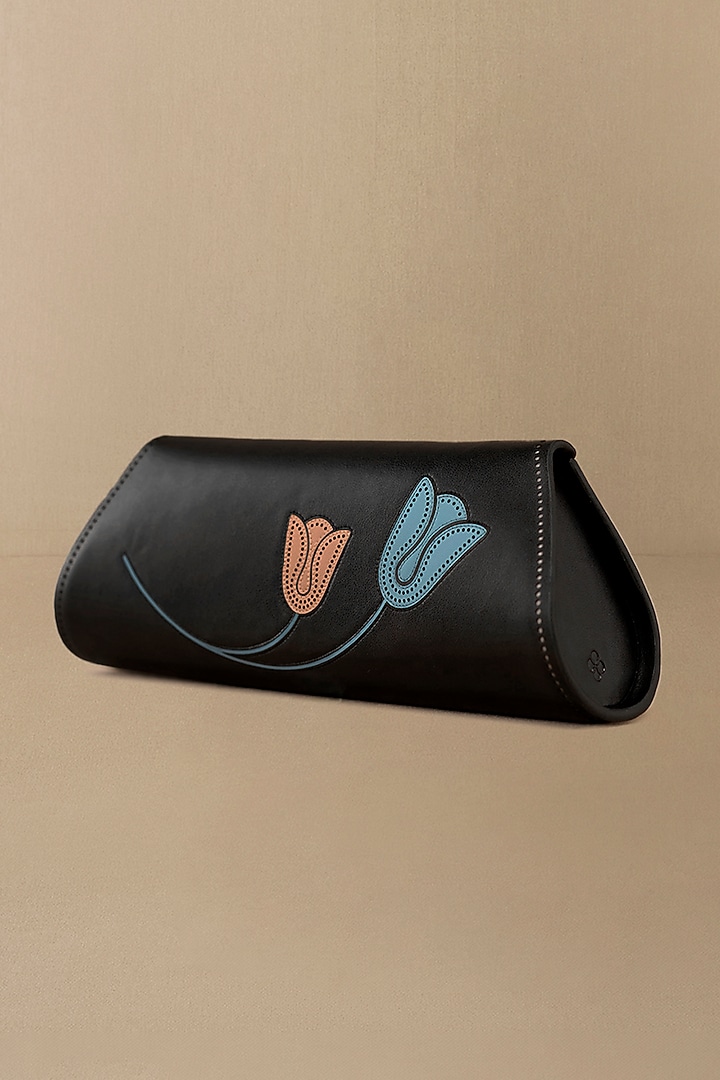 Black Faux Leather Clutch by AMPM Accessories at Pernia's Pop Up Shop