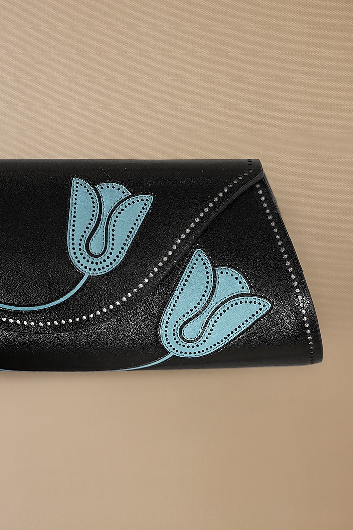 Black Faux Leather Clutch by AMPM Accessories at Pernia's Pop Up Shop