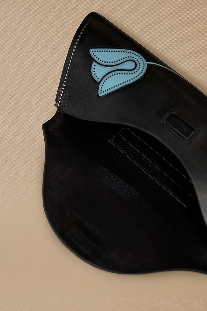 Black Faux Leather Clutch by AMPM Accessories at Pernia's Pop Up Shop