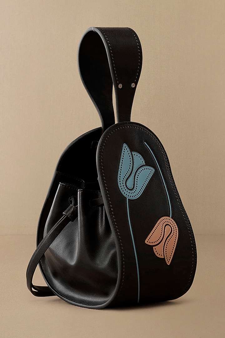 Black Faux Leather Wristlet Bag by AMPM Accessories at Pernia's Pop Up Shop