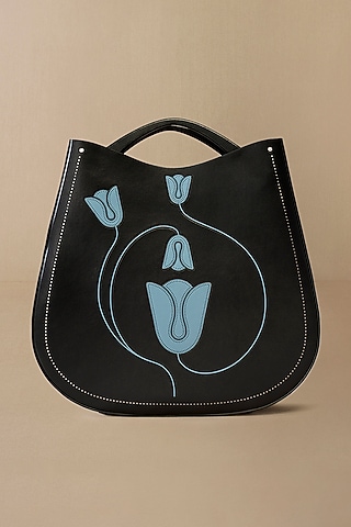 Black Faux Leather Bag by AMPM Accessories