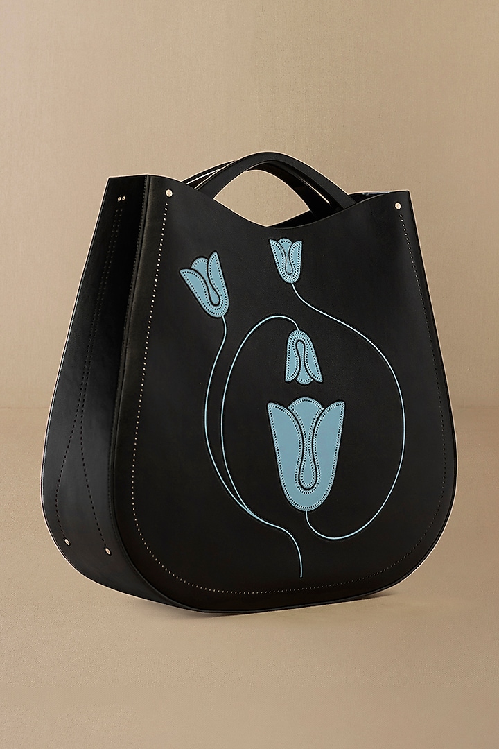 Black Faux Leather Bag by AMPM Accessories at Pernia's Pop Up Shop