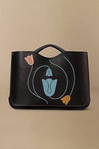 Black Faux Leather Bag by AMPM Accessories