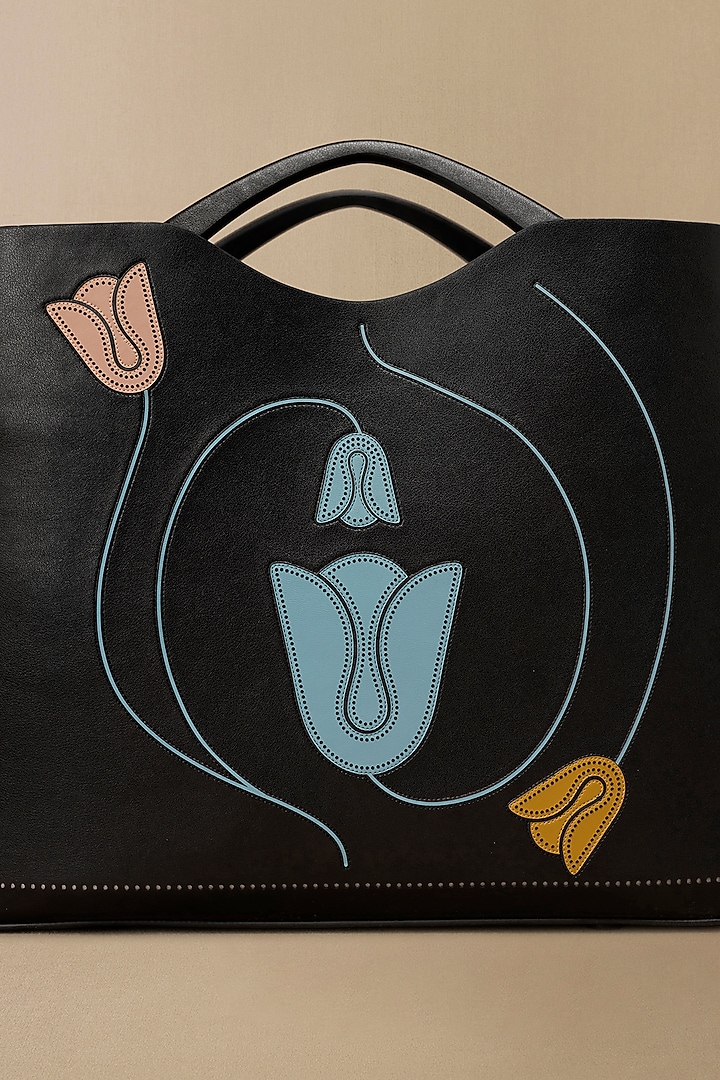 Black Faux Leather Bag by AMPM Accessories at Pernia's Pop Up Shop