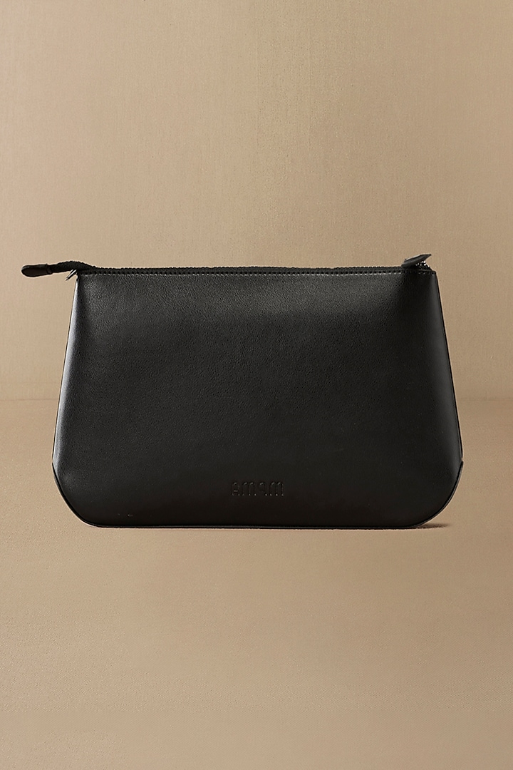 Black Faux Leather Pouch by AMPM Accessories at Pernia's Pop Up Shop