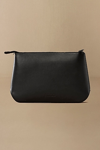 Black Faux Leather Pouch by AMPM Accessories