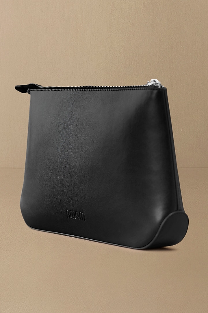 Black Faux Leather Pouch by AMPM Accessories at Pernia's Pop Up Shop