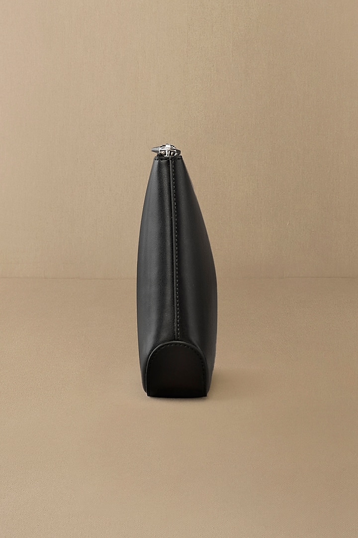 Black Faux Leather Pouch by AMPM Accessories at Pernia's Pop Up Shop