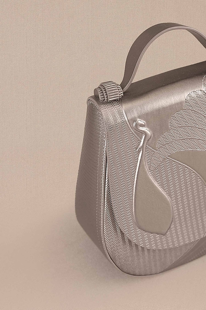Metallic Toosh Faux Leather Embossed Handbag by AMPM Accessories at Pernia's Pop Up Shop
