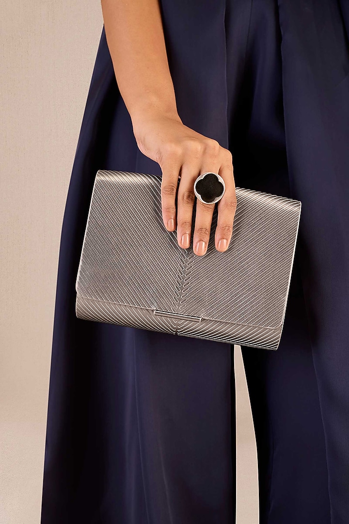 Metallic Toosh Faux Leather Embossed Bag by AMPM Accessories at Pernia's Pop Up Shop