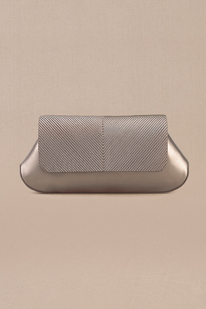 Metallic Faux Leather Corded Clutch by AMPM Accessories at Pernia's Pop Up Shop