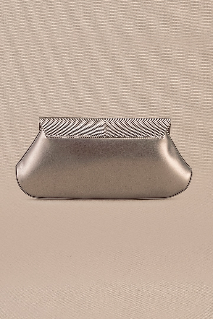 Metallic Faux Leather Corded Clutch by AMPM Accessories at Pernia's Pop Up Shop