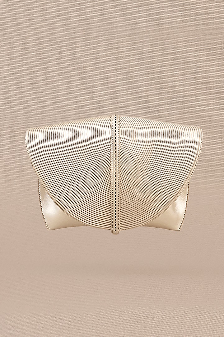 White Faux Leather Metallic Clutch by AMPM Accessories at Pernia's Pop Up Shop