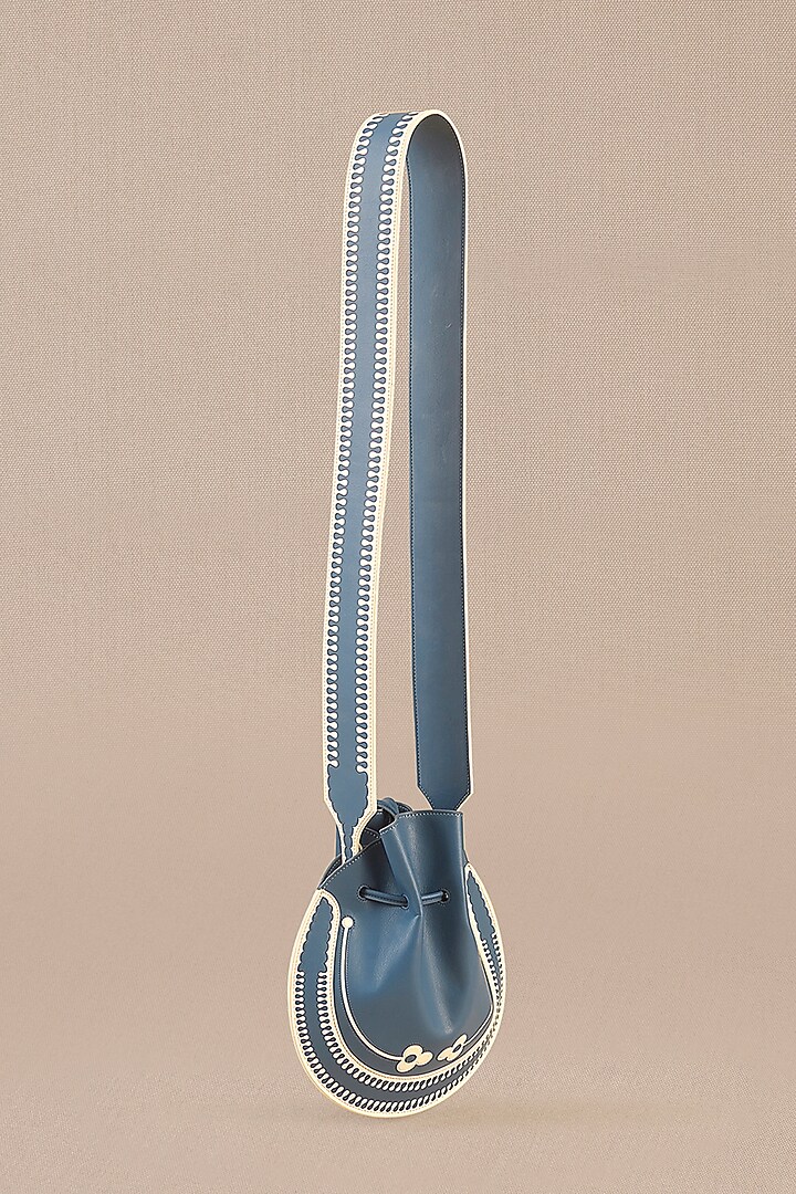 Teal Blue Faux Leather Cross-Body Bucket Bag by AMPM Accessories at Pernia's Pop Up Shop
