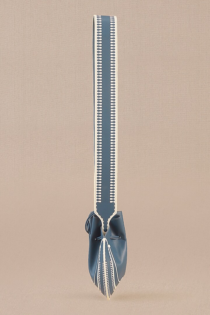 Teal Blue Faux Leather Cross-Body Bucket Bag by AMPM Accessories at Pernia's Pop Up Shop