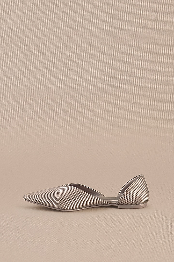 Metallic Faux Leather Cord Embroidered Point-Toe Flats by AMPM Accessories at Pernia's Pop Up Shop