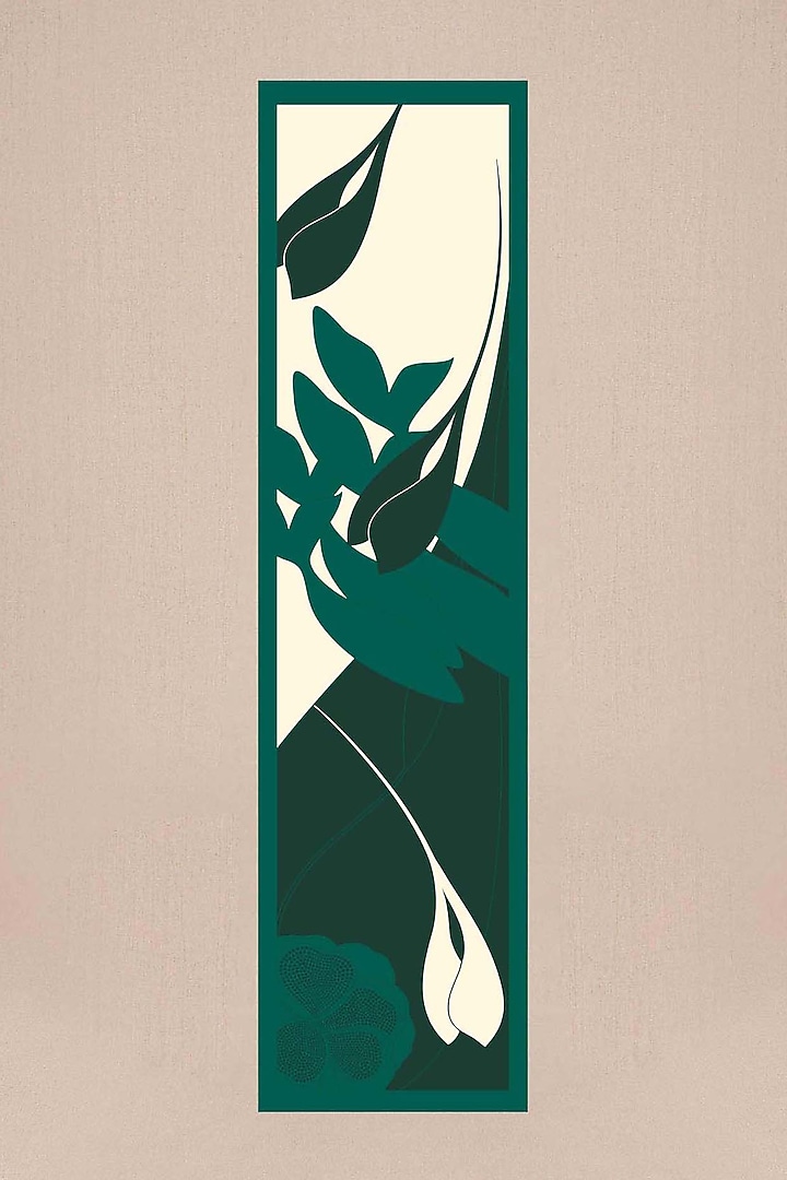 Pine Green Silk Printed Scarf by AMPM Accessories at Pernia's Pop Up Shop