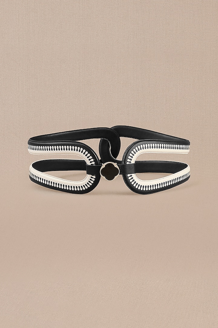 Black Faux Leather Belt by AMPM Accessories at Pernia's Pop Up Shop