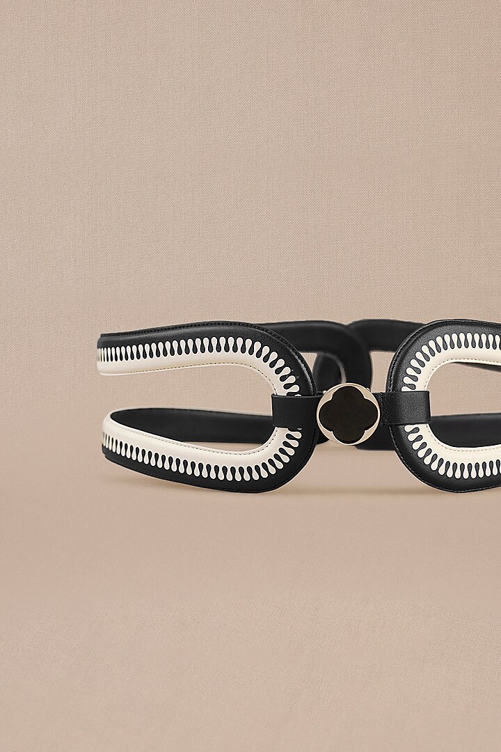 Black Faux Leather Belt by AMPM Accessories at Pernia's Pop Up Shop