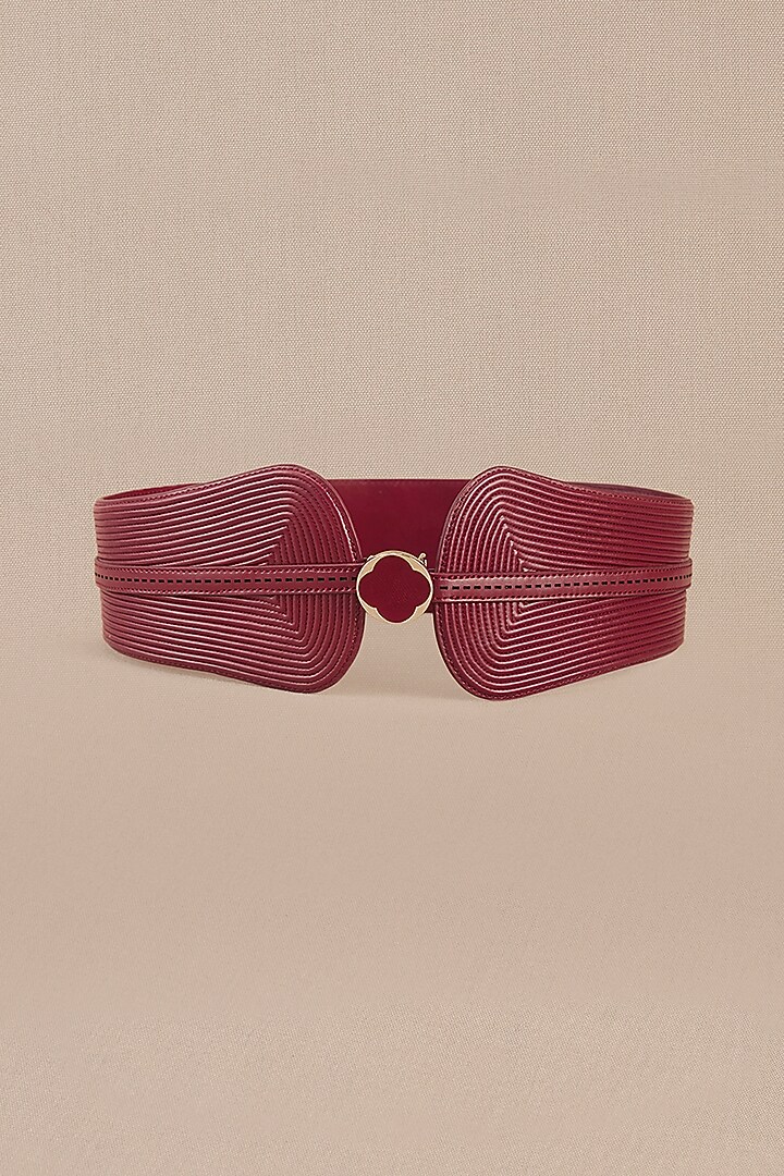 Red Faux Leather Corded Belt by AMPM Accessories at Pernia's Pop Up Shop