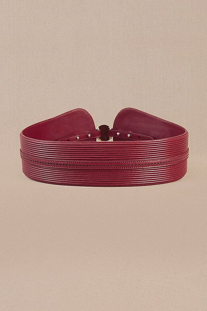 Red Faux Leather Corded Belt by AMPM Accessories at Pernia's Pop Up Shop