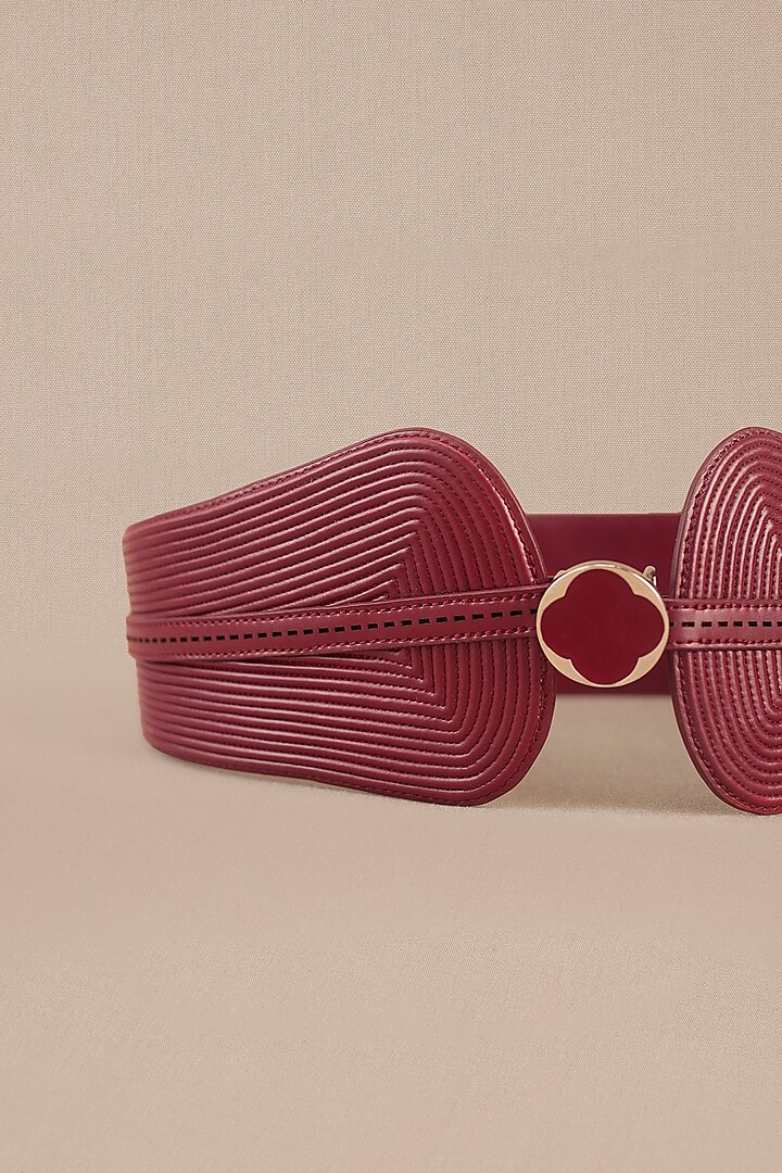 Red Faux Leather Corded Belt by AMPM Accessories at Pernia's Pop Up Shop