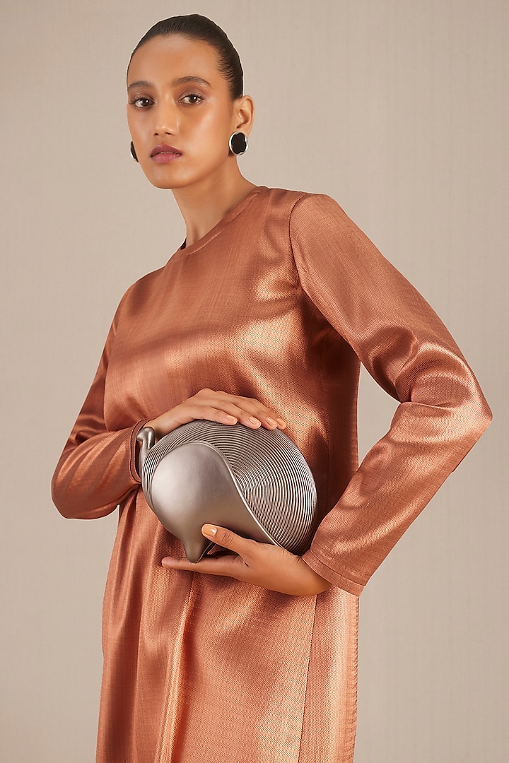 Metallic Faux Leather Bag Clutch by AMPM Accessories
