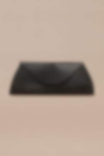 Black Faux Leather Metallic Clutch by AMPM Accessories at Pernia's Pop Up Shop