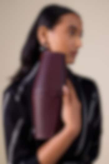 Burgundy Toosh Faux Leather Clutch by AMPM Accessories at Pernia's Pop Up Shop