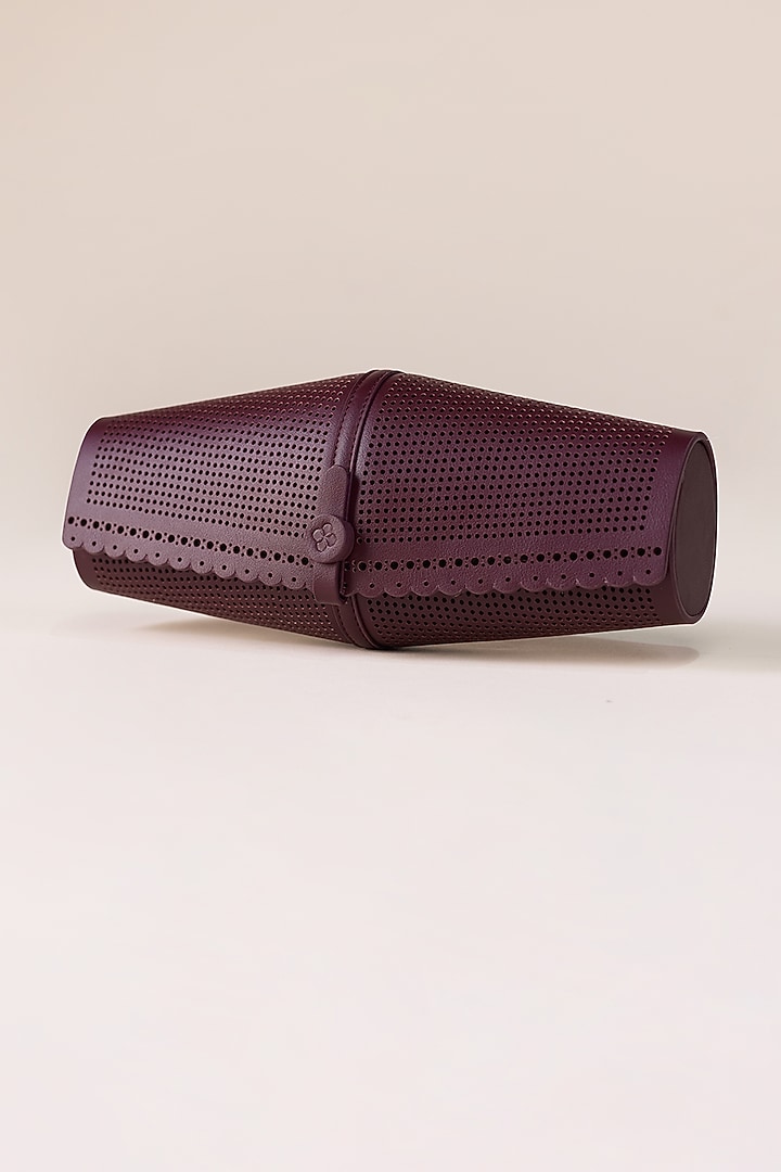 Burgundy Toosh Faux Leather Clutch by AMPM Accessories at Pernia's Pop Up Shop