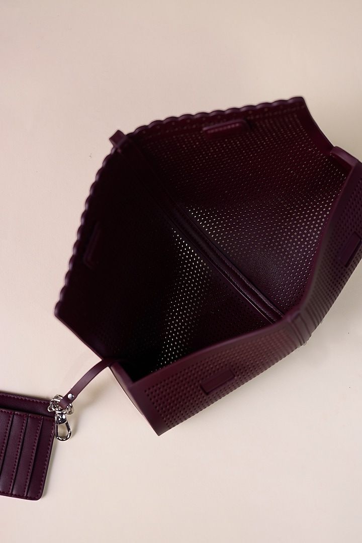 Burgundy Toosh Faux Leather Clutch by AMPM Accessories at Pernia's Pop Up Shop