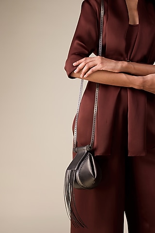 Metallic Toosh Faux Leather Sling Bag by AMPM Accessories