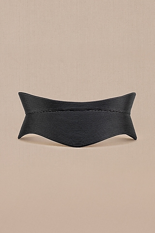 Black Faux Leather Corset Belt by AMPM Accessories
