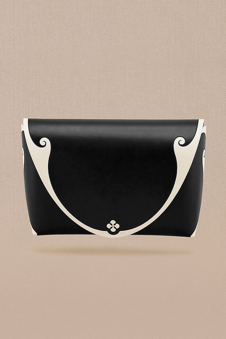 Black Faux Leather Clutch by AMPM Accessories
