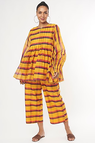 Yellow Handwoven Cotton Top by Amrich