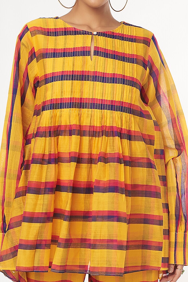 Yellow Handwoven Cotton Top by Amrich at Pernia's Pop Up Shop