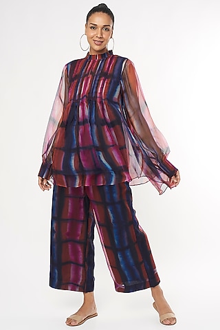 Multi-Colored Shibori Trousers by Amrich