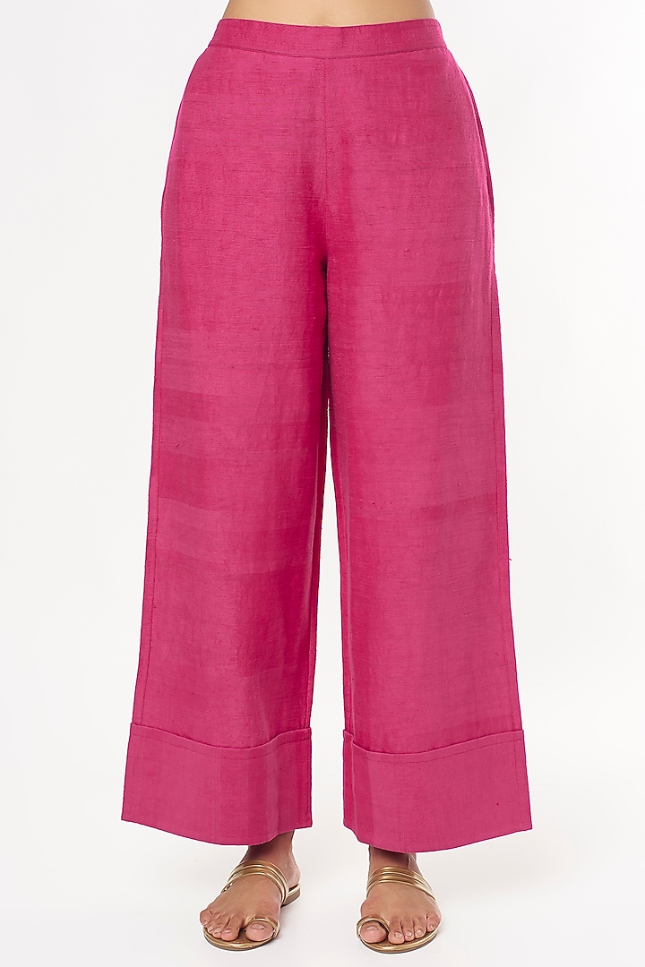 Plum Handwoven Silk Kurta Set by Amrich at Pernia's Pop Up Shop
