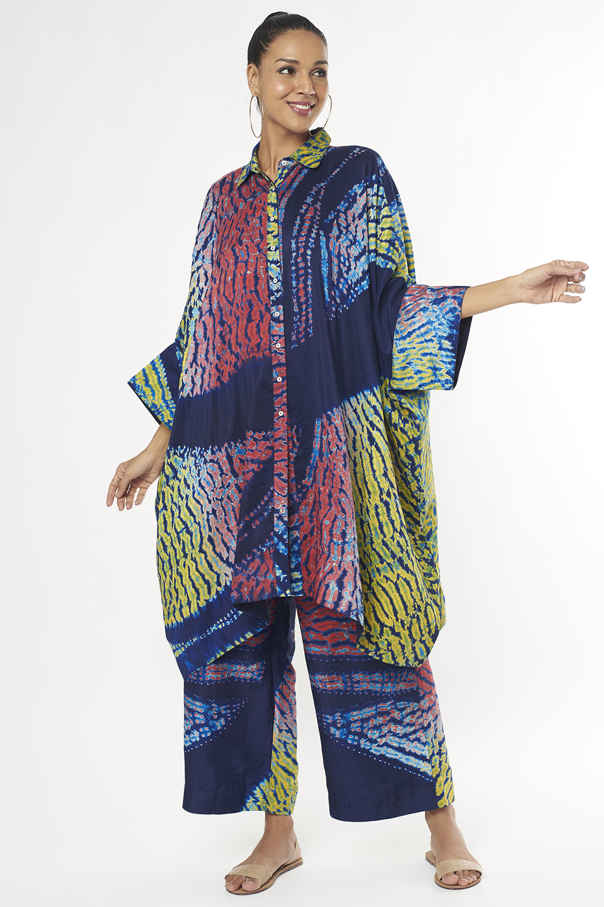 Multi-Colored Silk Pant Set by Amrich at Pernia's Pop Up Shop