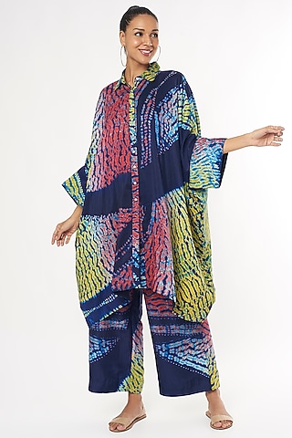 Multi-Colored Silk Pant Set by Amrich