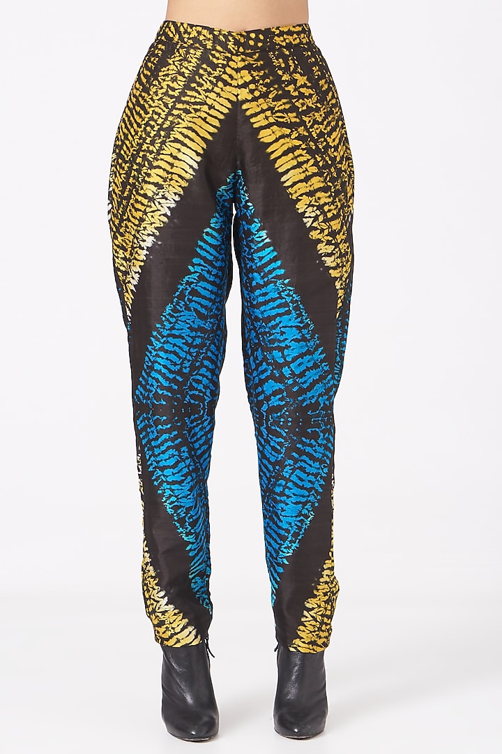 Black Shibori Tapered Trousers by Amrich at Pernia's Pop Up Shop