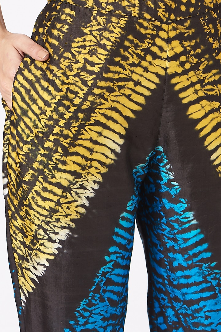 Black Shibori Tapered Trousers by Amrich at Pernia's Pop Up Shop
