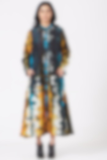 Multi Colored Shibori Vacation Shirt Dress With Slip by Amrich at Pernia's Pop Up Shop