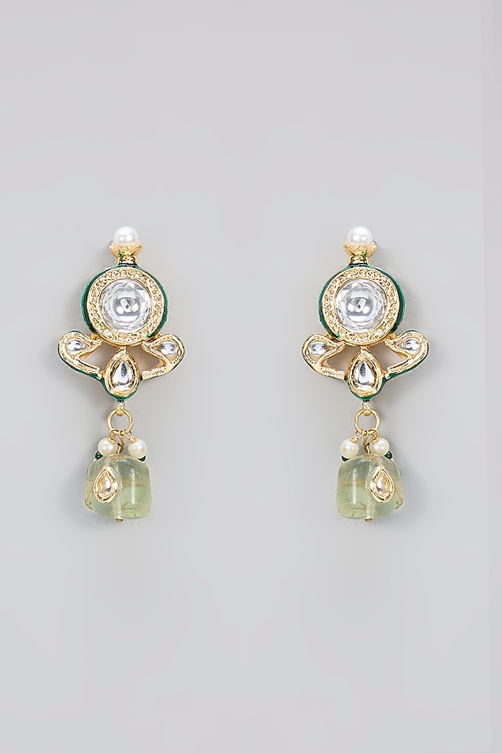 Gold Finish Kundan Polki & Multi-Colored Beaded Handcrafted Necklace Set by Amreli Jaipur at Pernia's Pop Up Shop